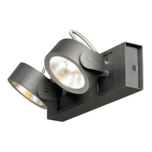 SLV, KALU, vegg- og takarmatur, 2x spot, LED, 3000 K, 60°, SORT, LEVERINGSTID