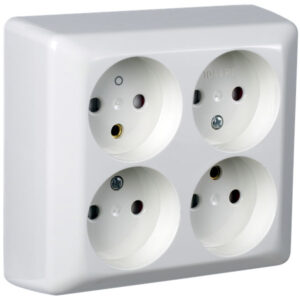 4-VEIS STIKKONTAKT, UJORDA (KUN VED UTVIDELSE/MINDRE ENDRINGER AV INSTALLASJON)