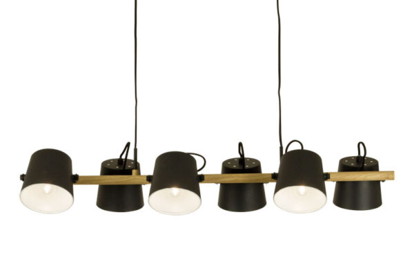 3003739 Espresso taklampe svart/tre 6xE27, BESTILLINGSVARE