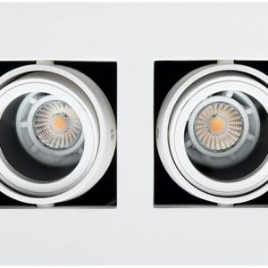 SG, QUADRAT MATT-HVIT 2X6,5W LED, KREVER TAKKASSE, HULLSTØRRELSE 2x Ø120, NB STOR, LEVERINGSTID